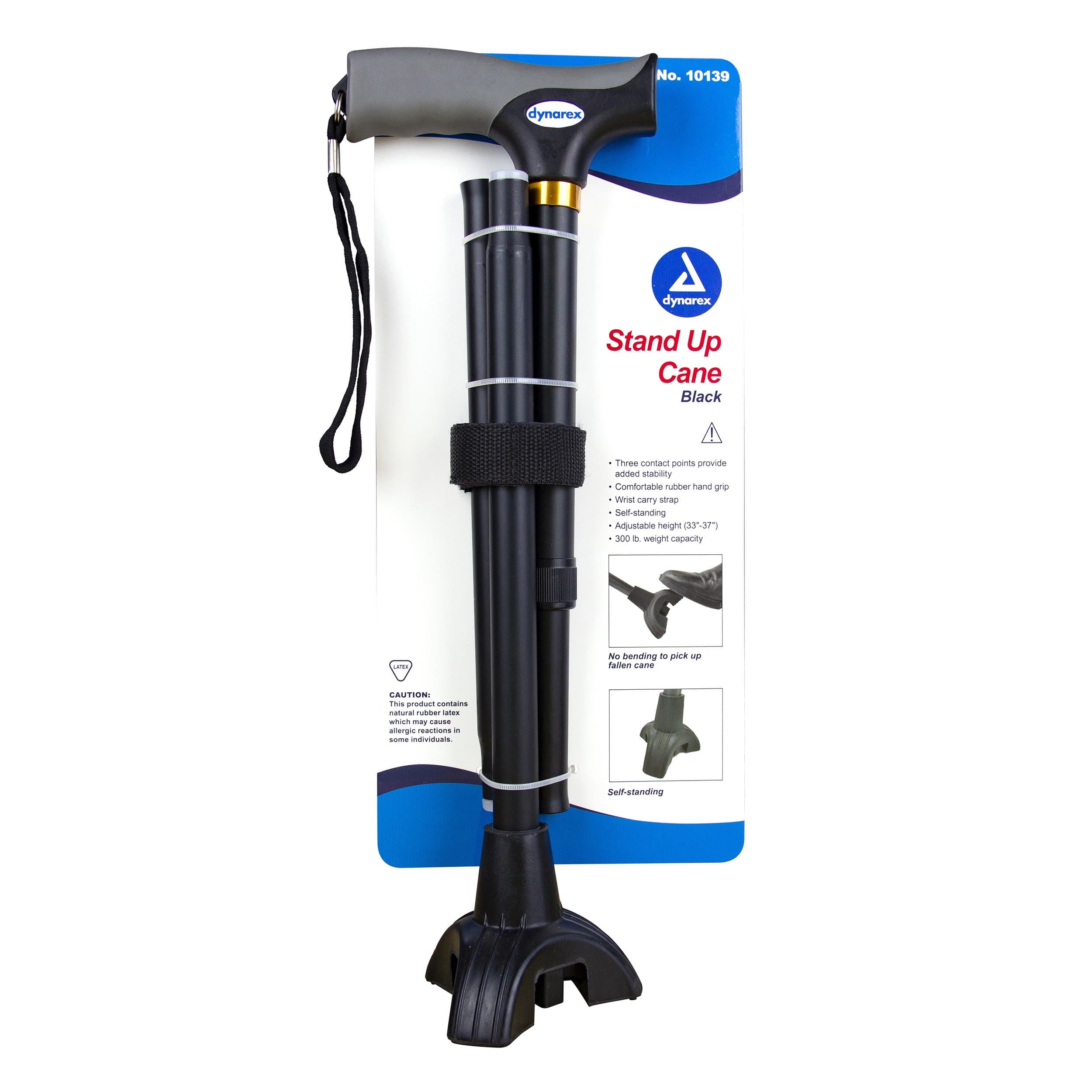 Dynarex Stand Up Cane - Lightweight Folding Stand-Alone Walking Cane - primehubstore.shop Canes