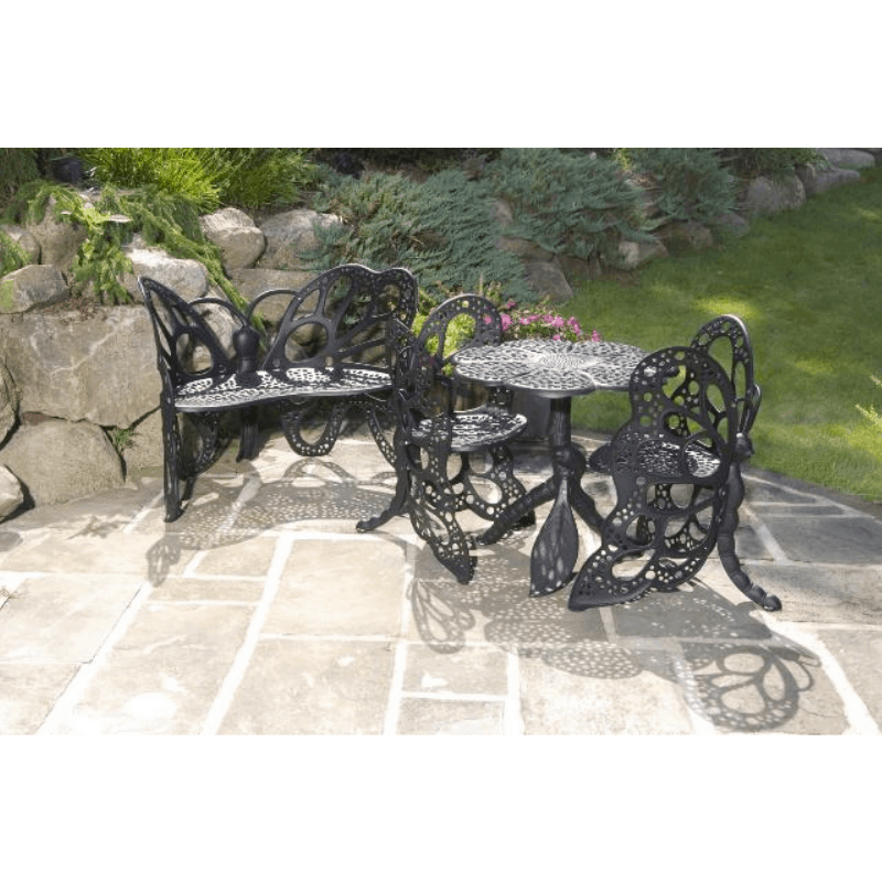 FlowerHouse Deluxe Butterfly Garden Patio Set - Includes Table, Bench, and 2 Butterfly Chairs - primehubstore.shop Patio Furniture