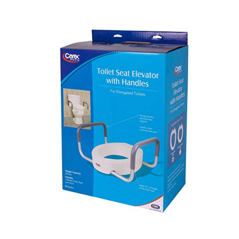 Carex Raised Toilet Seat With Handles - For Standard Toilets - Adds 3.5 Inches - primehubstore.shop Raised Toilet Seats