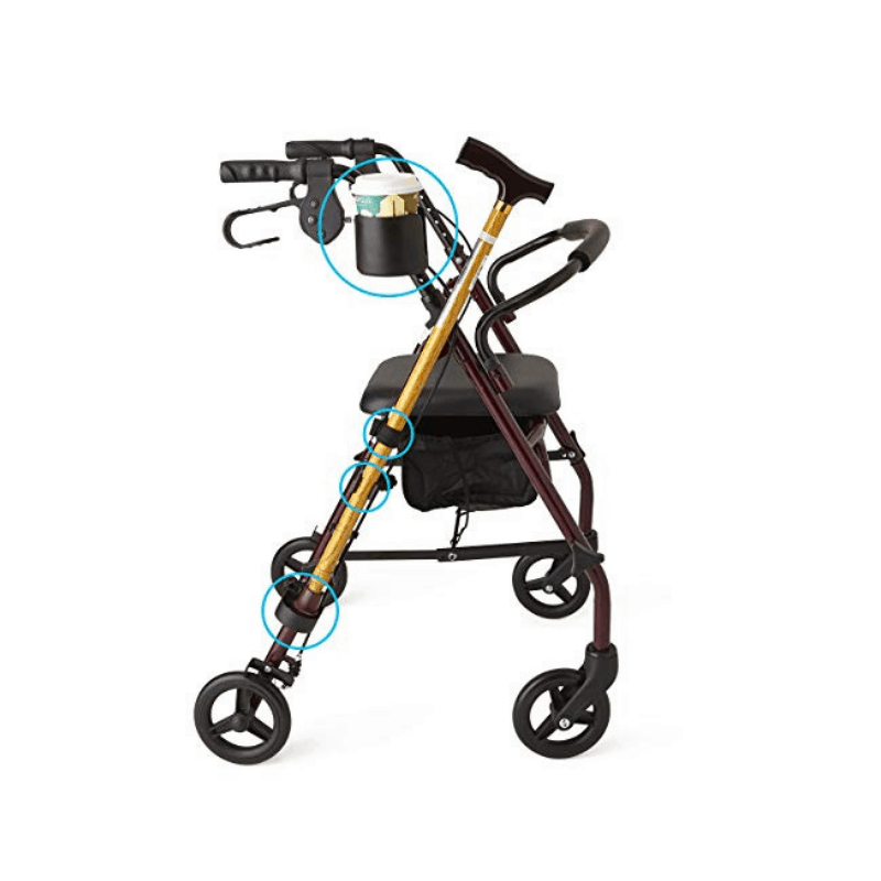 Medline Universal Mobility Cup & Cane Holder Combo Kit - primehubstore.shop Cup Holders