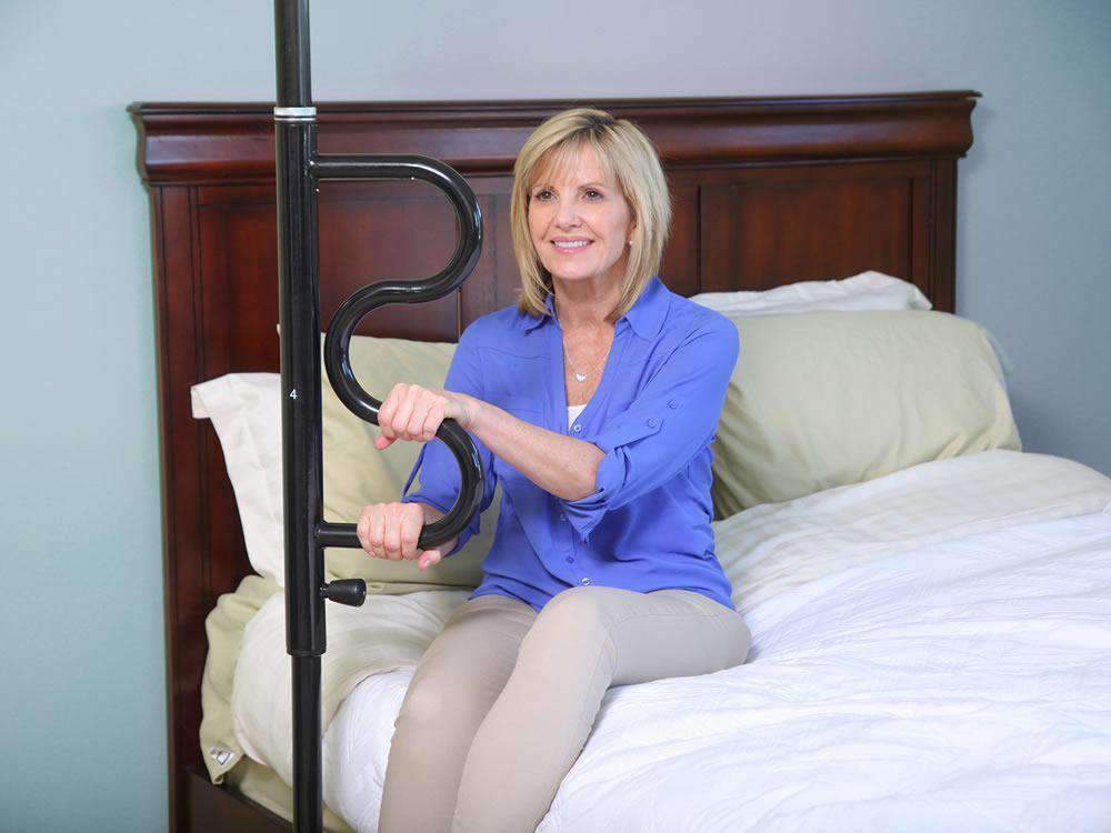 Stander Security Pole & Curve Grab Bar - Elderly Tension Mounted Transfer Pole & Bathroom Assist Grab Bar - primehubstore.shop Security poles