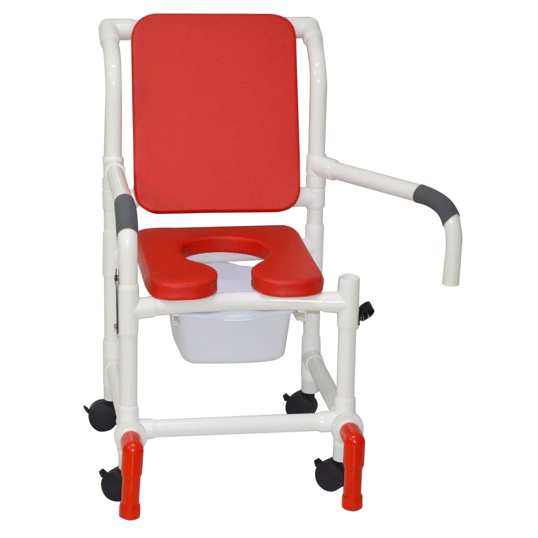 MJM Deluxe Shower Chair with Soft Elongated Commode Seat and Cushion - primehubstore.shop PVC Shower Chairs