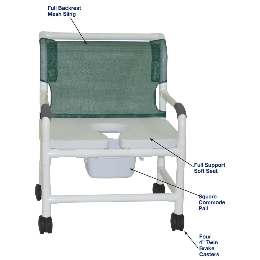 MJM International Extra Wide 26" Bariatric PVC Shower Chair with Commode Opening - primehubstore.shop Shower Chairs