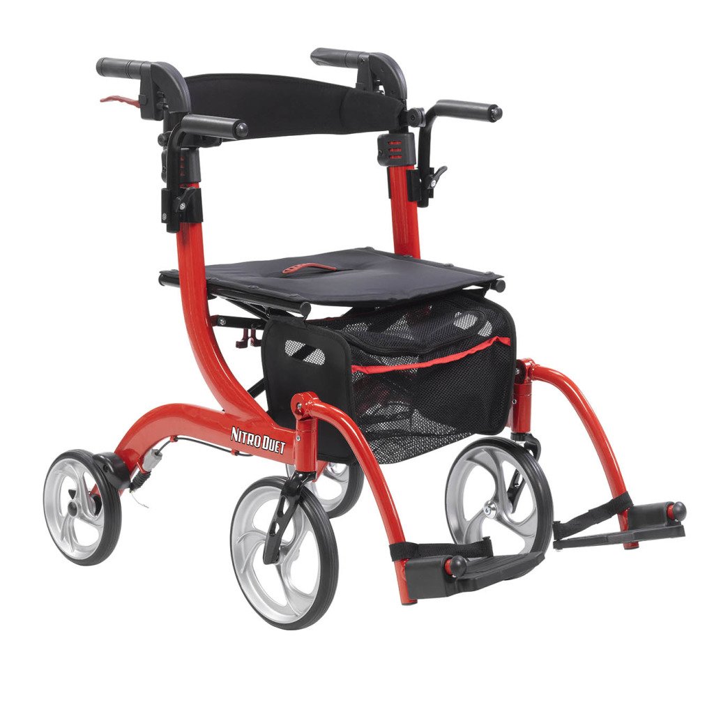 Drive Medical Nitro Duet Rollator and Transport Chair Hybrid - primehubstore.shop Hybrid Transport Chair/Rollators
