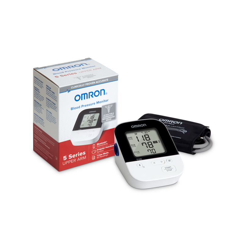 Omron 5 Series Wireless Upper Arm Blood Pressure Monitor - 60 Readings - primehubstore.shop Blood Pressure Monitors