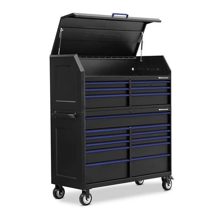 Montezuma 56 X 24 Inch Tool Box & Rolling Tool Cabinet With Multiple Power Outlets - primehubstore.shop Tool Cabinets