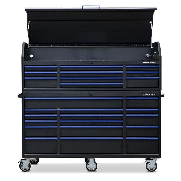 Montezuma 72 X 20 Inch Tool Box & Rolling Tool Cabinet With Multiple Power Outlets - primehubstore.shop Tool Cabinets