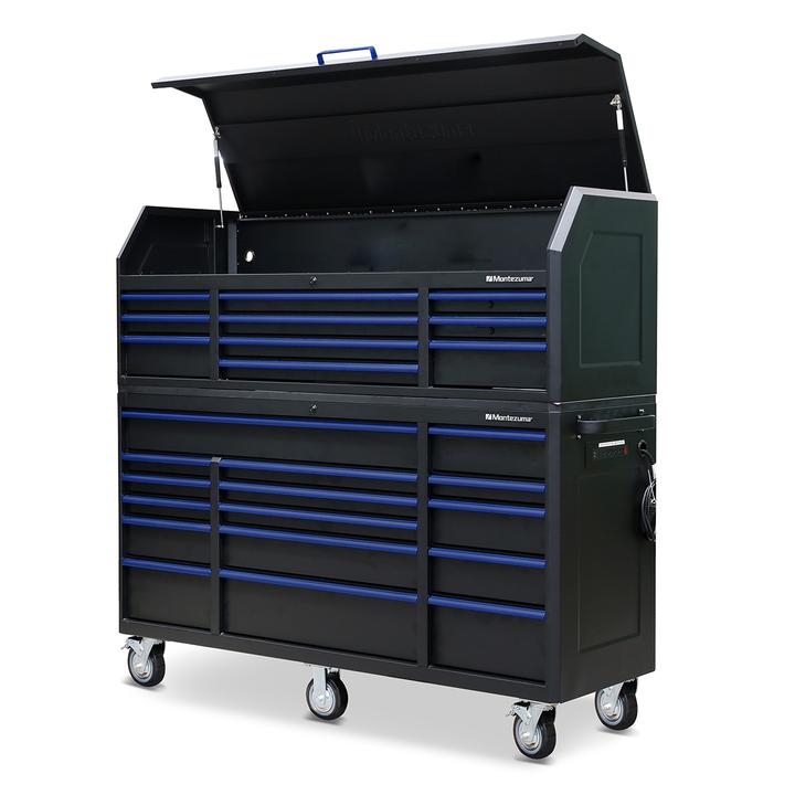 Montezuma 72 X 20 Inch Tool Box & Rolling Tool Cabinet With Multiple Power Outlets - primehubstore.shop Tool Cabinets
