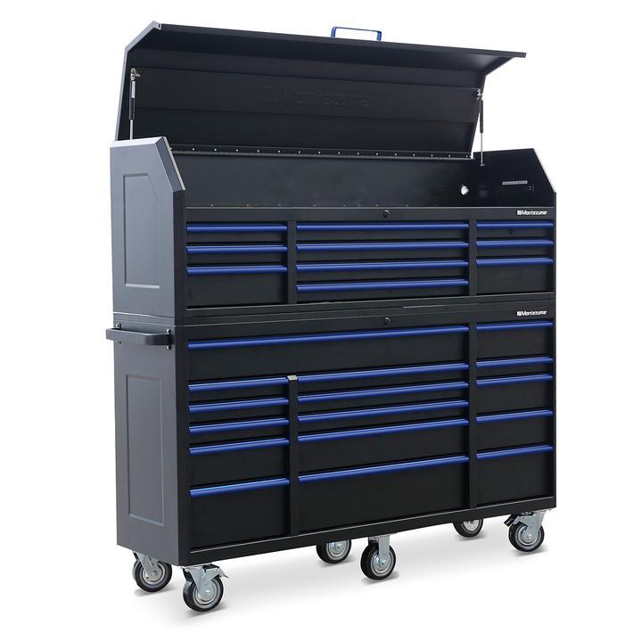 Montezuma 72 X 20 Inch Tool Box & Rolling Tool Cabinet With Multiple Power Outlets - primehubstore.shop Tool Cabinets