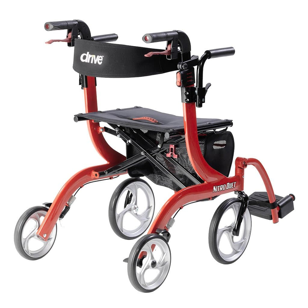 Drive Medical Nitro Duet Rollator and Transport Chair Hybrid - primehubstore.shop Hybrid Transport Chair/Rollators