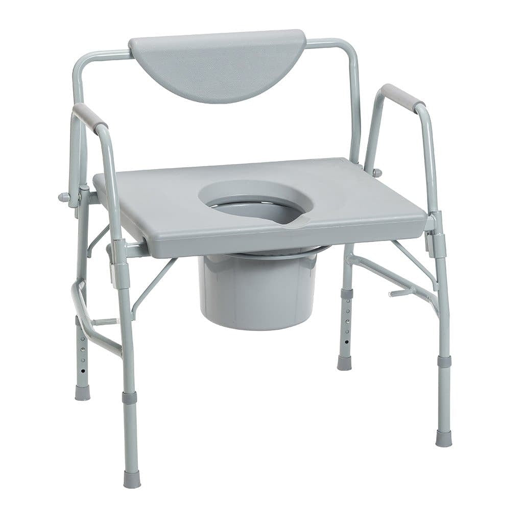 Drive Medical heavy Duty Bariatric Drop Arm Bedside Commode Chair - - 1,000 lb Cap - primehubstore.shop Commodes