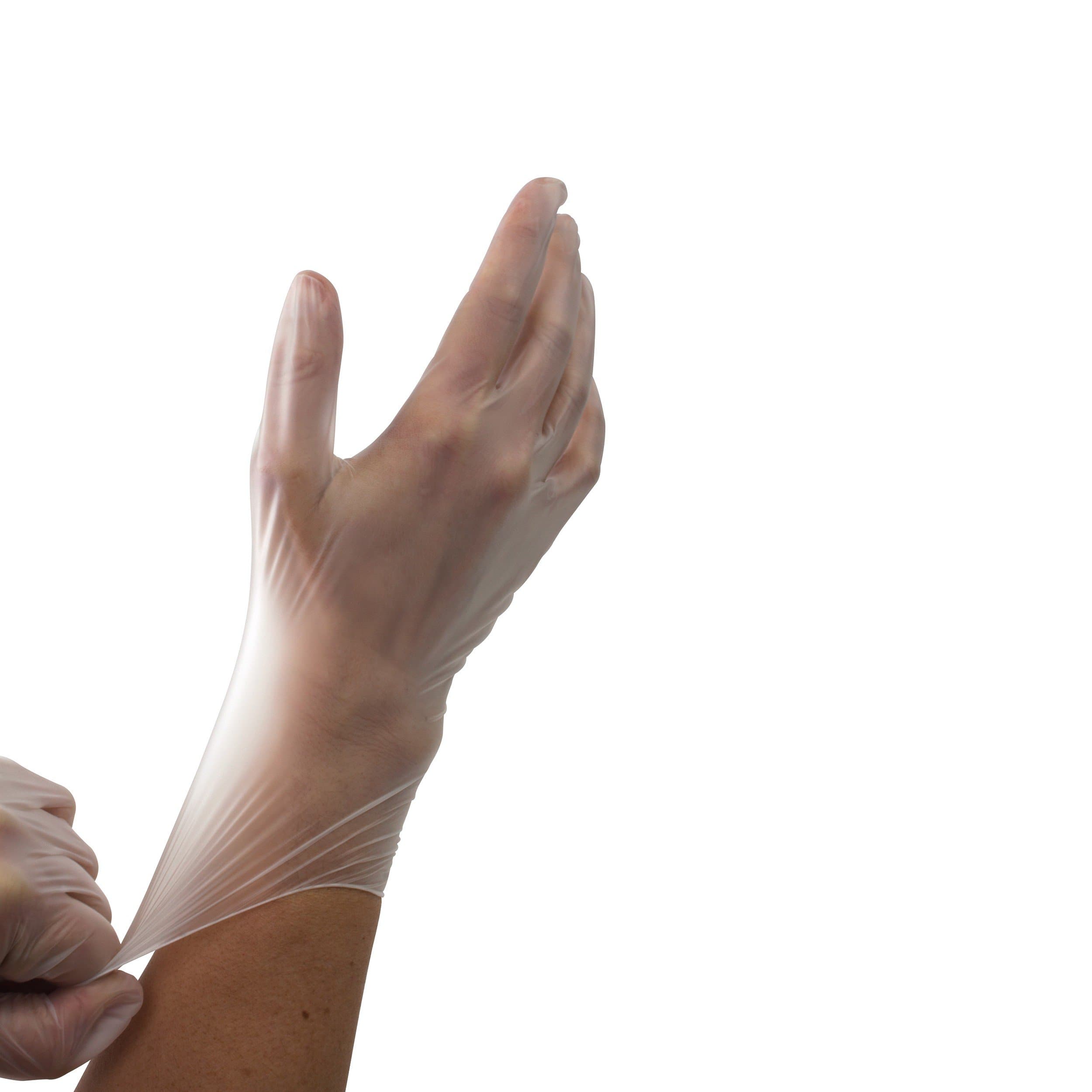 Dynarex Safe-Touch Vinyl Stretch Exam Gloves - Powder Free - Clear - primehubstore.shop Exam Gloves