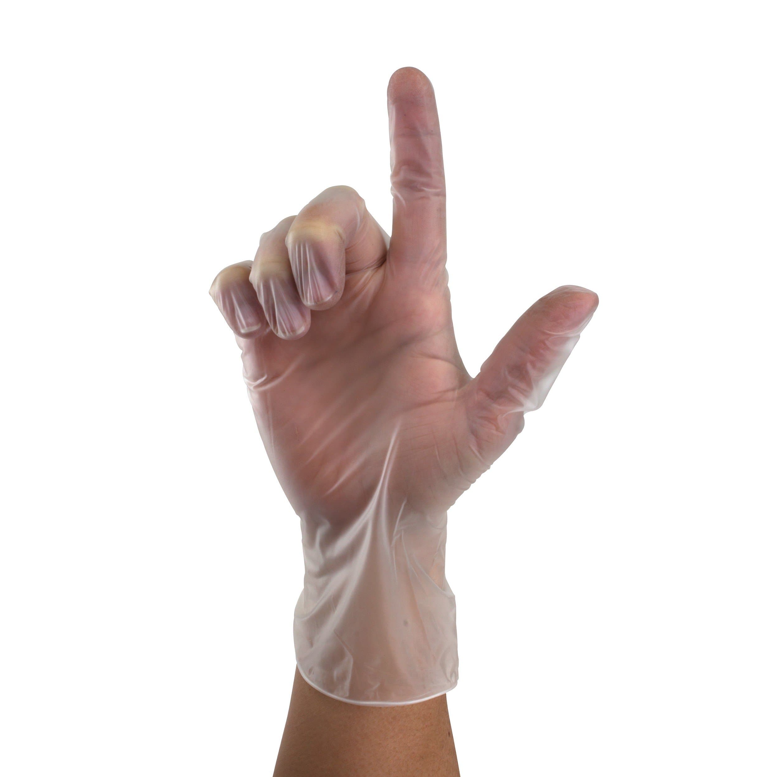 Dynarex Safe-Touch Vinyl Stretch Exam Gloves - Powder Free - Clear - primehubstore.shop Exam Gloves