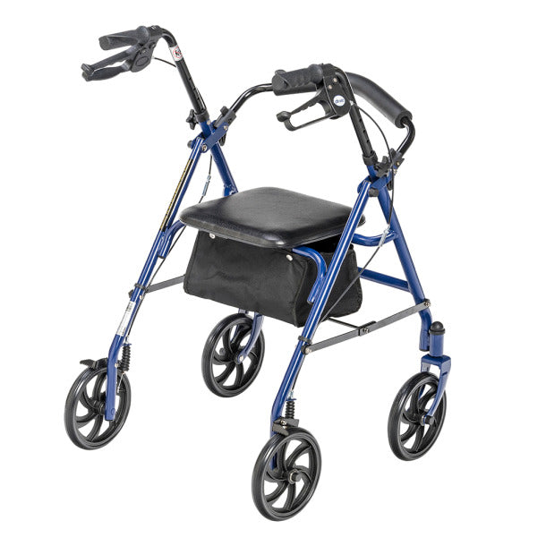 Drive Medical Four Wheel Walker Rollator with Fold Up Removable Back Support - primehubstore.shop Rollators