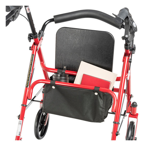 Drive Medical Four Wheel Walker Rollator with Fold Up Removable Back Support - primehubstore.shop Rollators