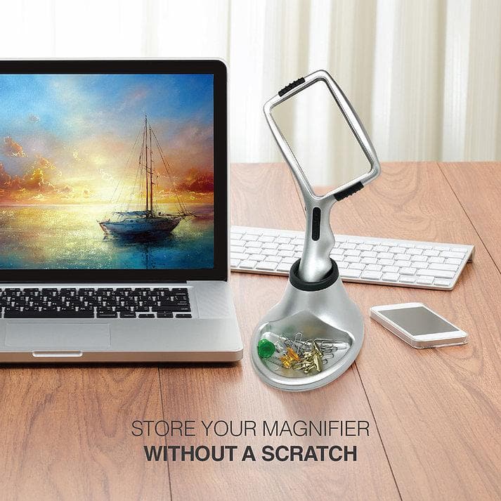 Magnipros Large 3X Magnifying Glass with 10 Dimmable LED Lights + Magnetic Base - primehubstore.shop Handheld Magnifiers