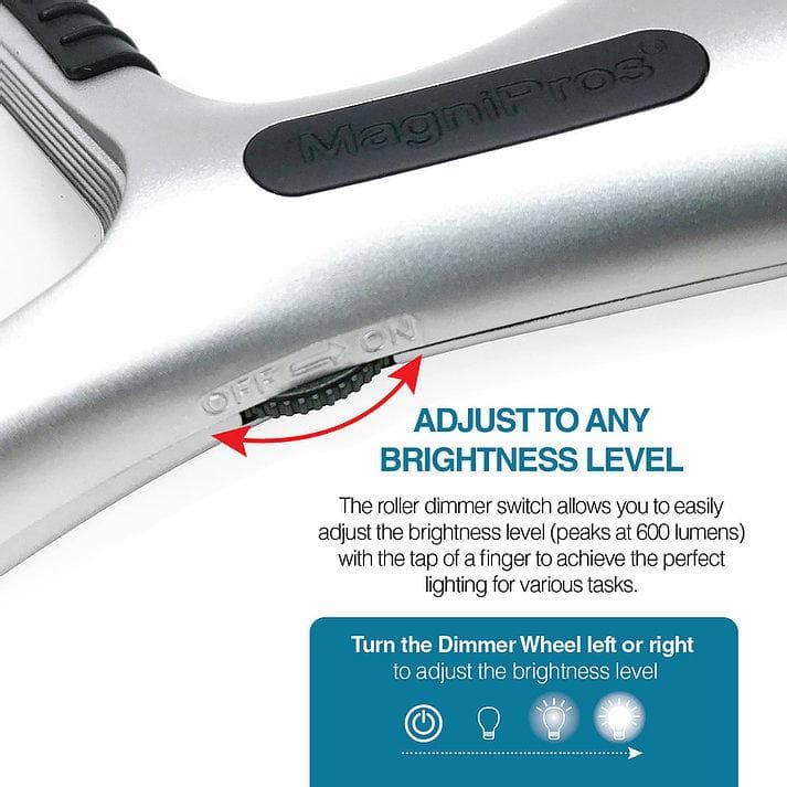 Magnipros Large 3X Magnifying Glass with 10 Dimmable LED Lights + Magnetic Base - primehubstore.shop Handheld Magnifiers