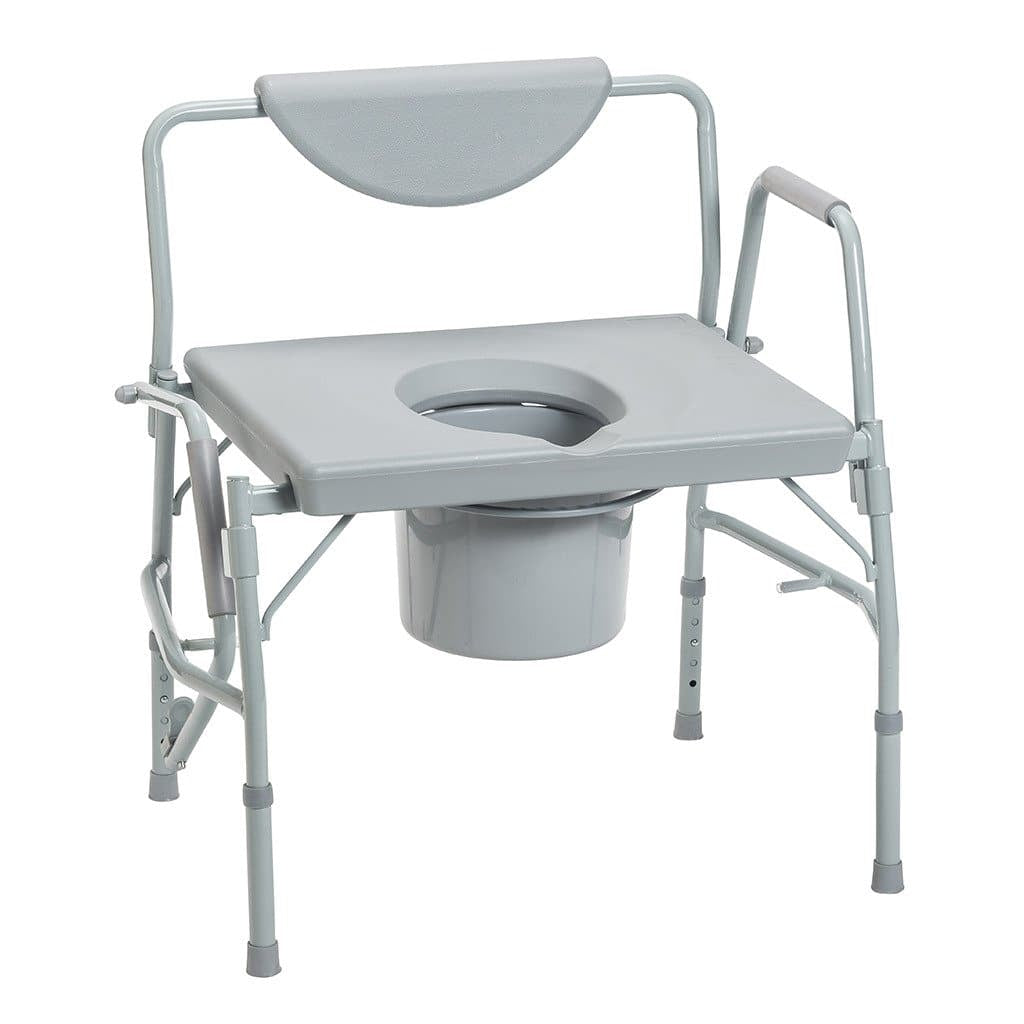 Drive Medical heavy Duty Bariatric Drop Arm Bedside Commode Chair - - 1,000 lb Cap - primehubstore.shop Commodes