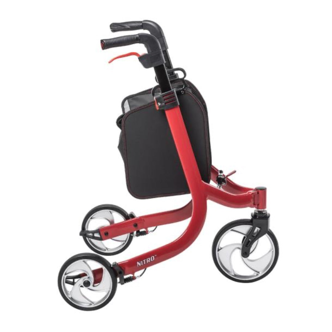 Drive Medical Nitro™ 3-Wheel Folding Rollator - Euro Style Walker - primehubstore.shop Rollators