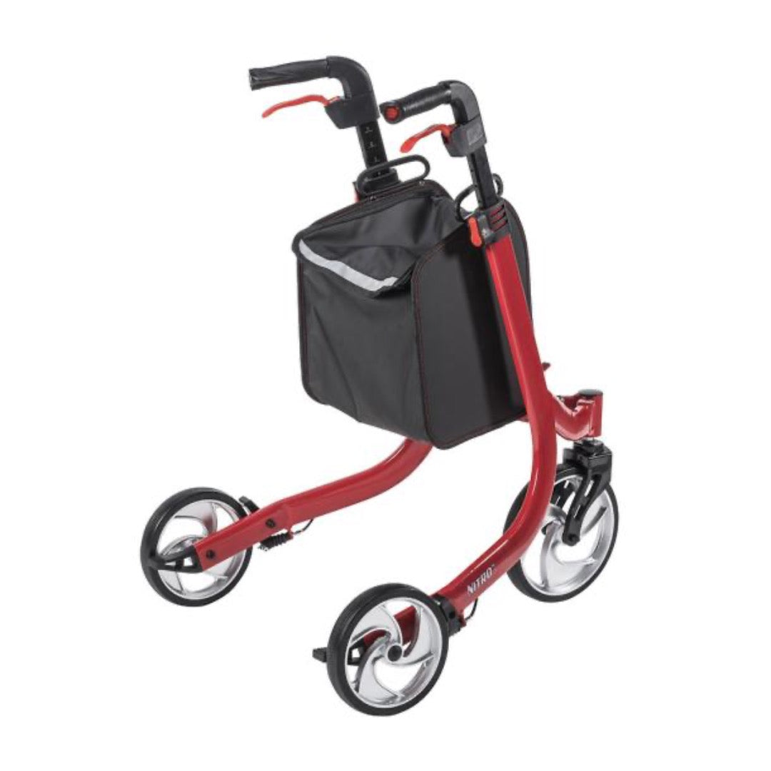 Drive Medical Nitro™ 3-Wheel Folding Rollator - Euro Style Walker - primehubstore.shop Rollators