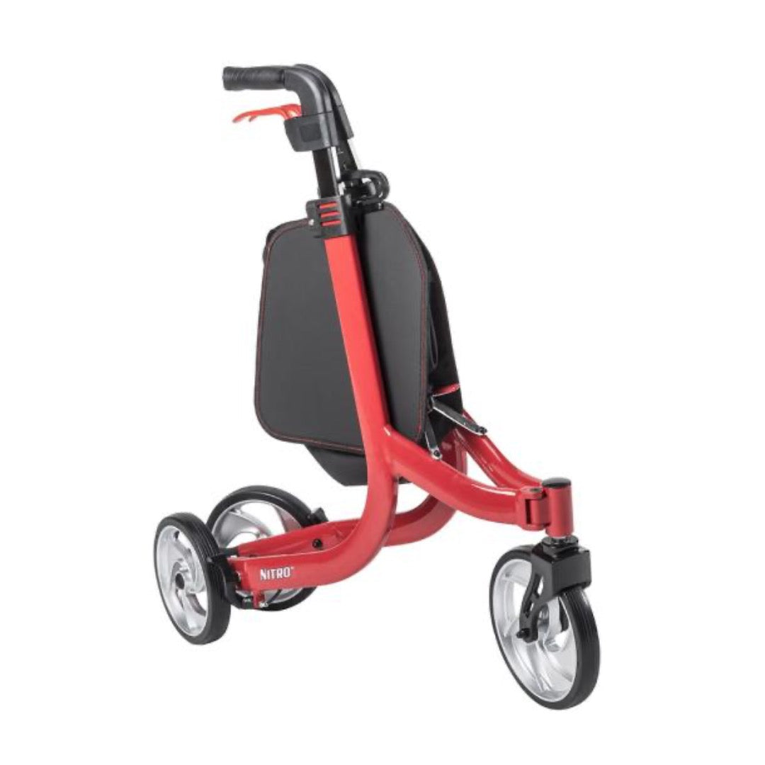 Drive Medical Nitro™ 3-Wheel Folding Rollator - Euro Style Walker - primehubstore.shop Rollators