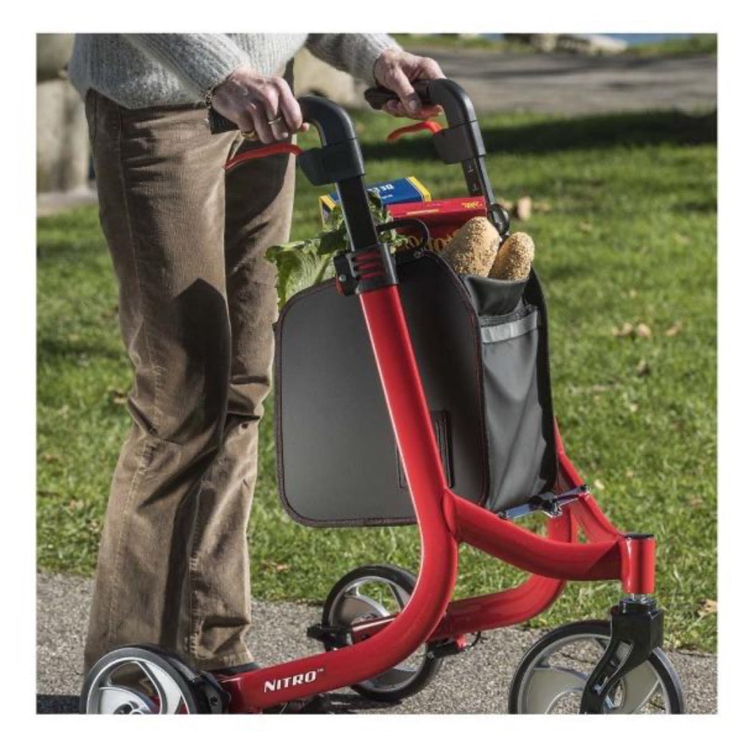 Drive Medical Nitro™ 3-Wheel Folding Rollator - Euro Style Walker - primehubstore.shop Rollators