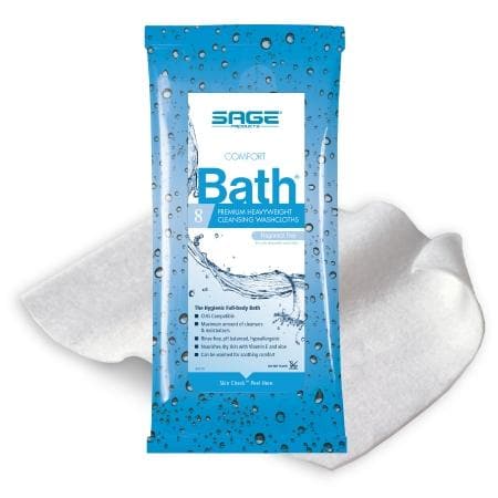 Sage Fragrance-Free Comfort Bath Cleansing Washcloths - 8 Wipes Per Pack - primehubstore.shop Bathing Wipes