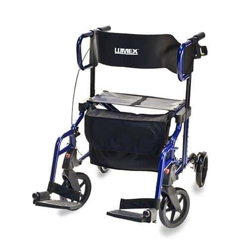 Lumex Lightweight Folding Hybrid LX Rollator & Transport Chair - primehubstore.shop Rollators