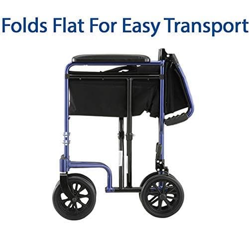 Carex Lightweight Transport Foldable Wheelchair with Footrests - primehubstore.shop Transport Chairs