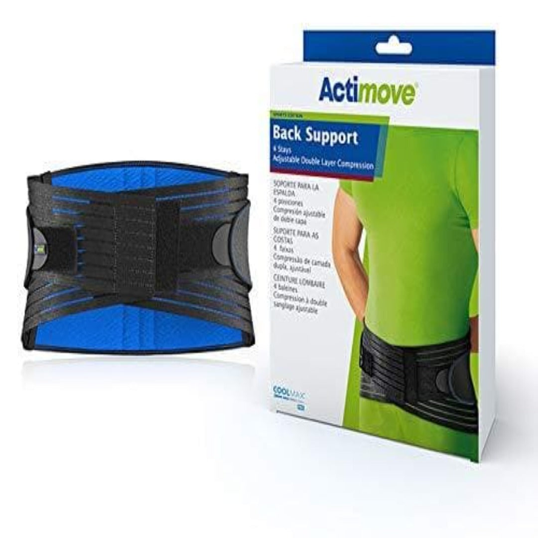 Actimove Adjustable Back Support with 4 Stays - Double Layer Compression - primehubstore.shop Back Support