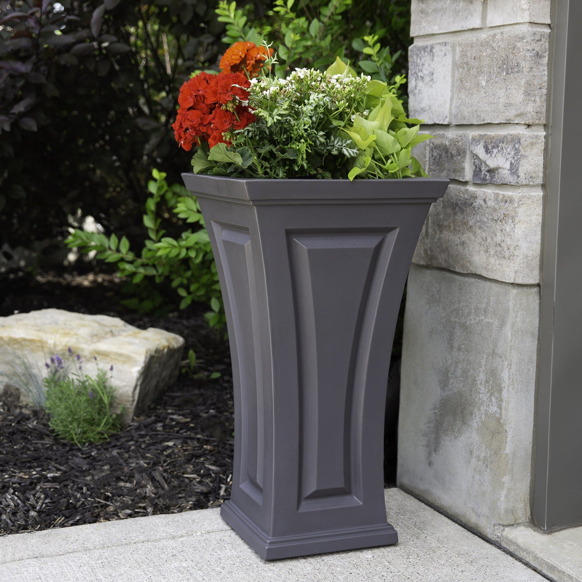 Mayne Modern Cambridge Tall Planters - 16" x 28" - Heavy Duty Construction - Open Box - primehubstore.shop Planters