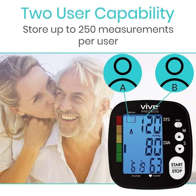 Vive Health Upper Arm Precision Blood Pressure Monitor with XL LCD Screen - primehubstore.shop Blood Pressure Monitors