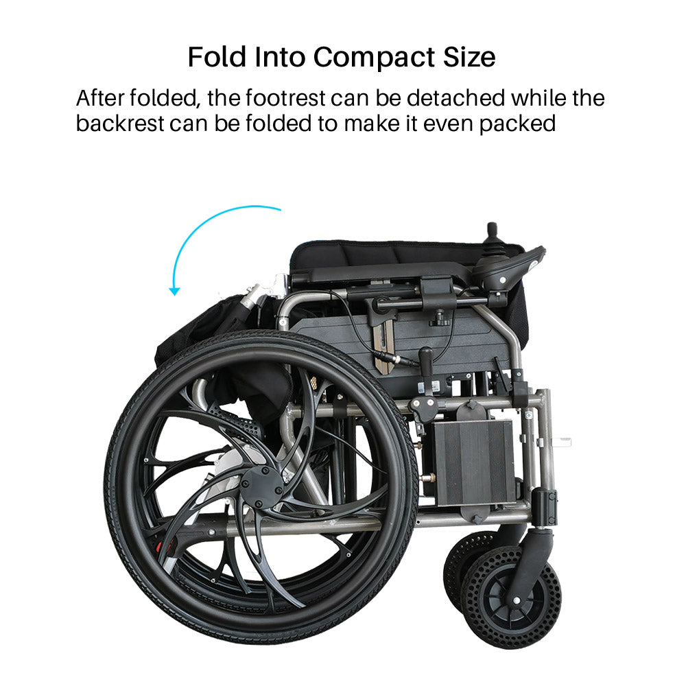 Foldawheel PW-800BM Lightweight Portable Power Wheelchair - primehubstore.shop Power Chairs