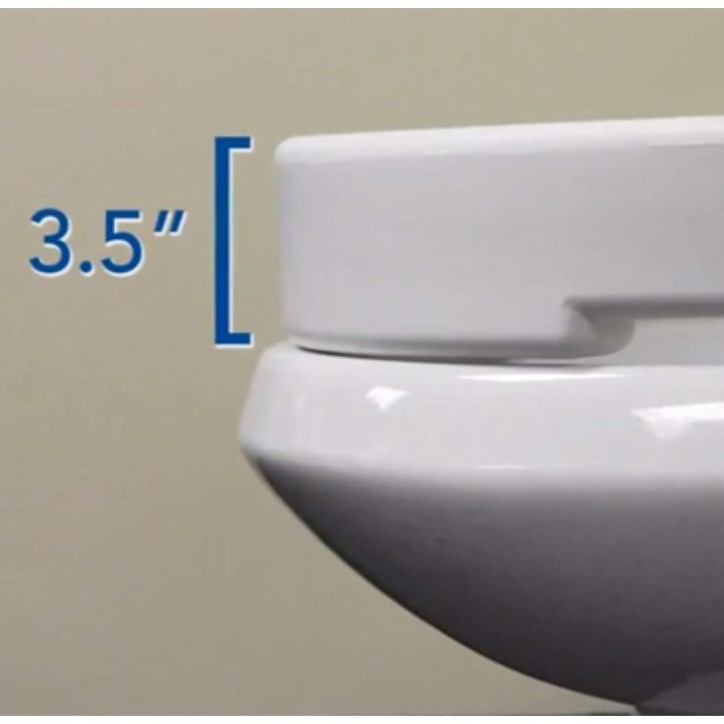 Carex Elongated Hinged Toilet Seat Riser - Adds 3.5 Inches of Toilet Lift - primehubstore.shop Toilet Seat Risers