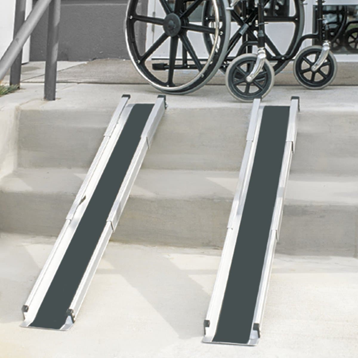 DMI® Retractable Lightweight Portable Wheelchair Ramps - Telescoping with Bag - primehubstore.shop Mobility Ramps