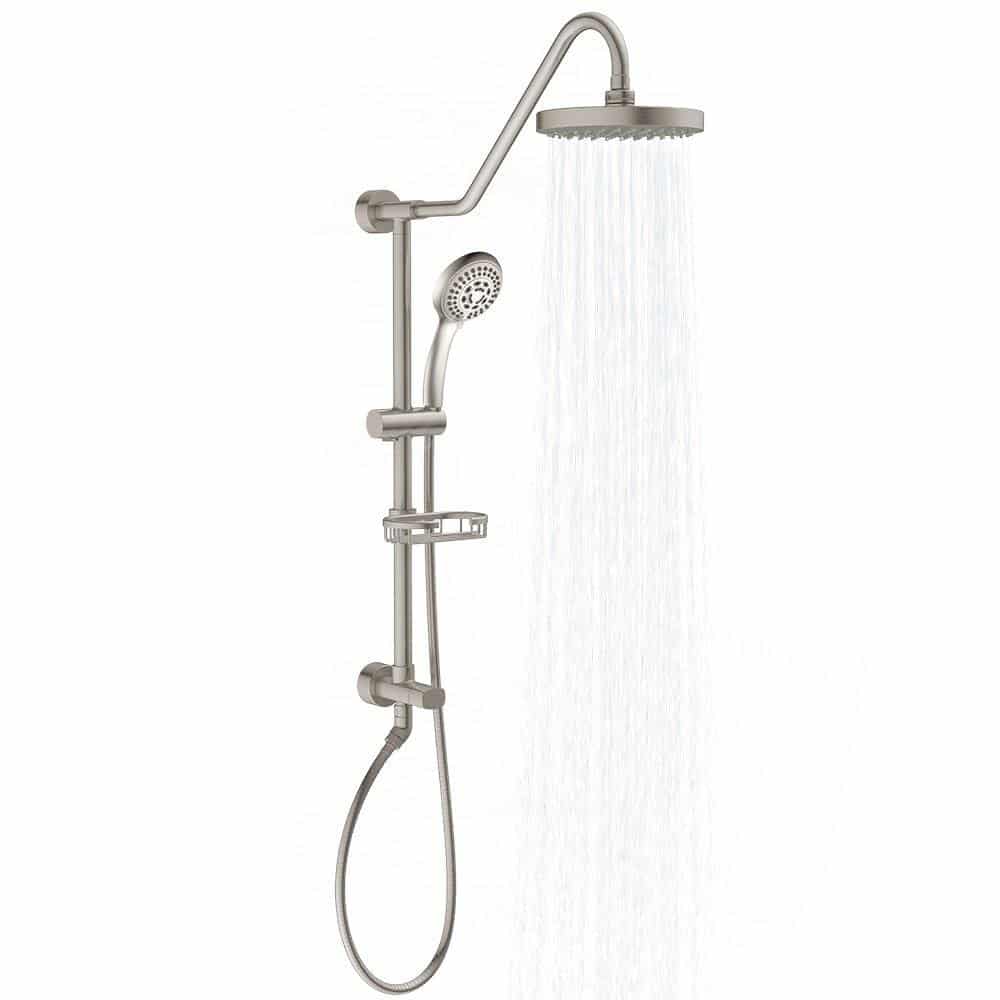 Pulse ShowerSpas Kauai III Shower System with 8" Rain Showerhead, 5-Function Hand Shower, Adjustable Slide Bar and Soap Dish - primehubstore.shop Shower Systems