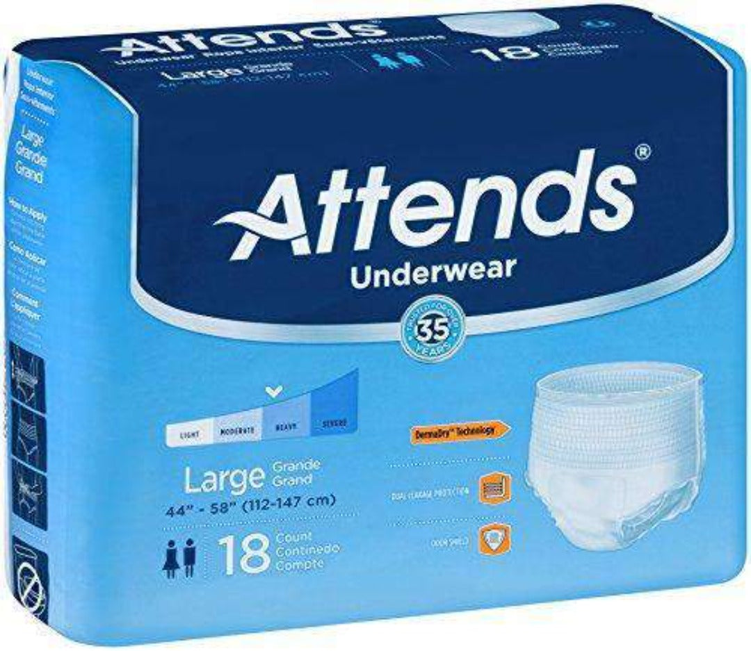 Attends Protective Underwear with DermaDry Technology for Adult Incontinence Care - Case - primehubstore.shop Incontinence