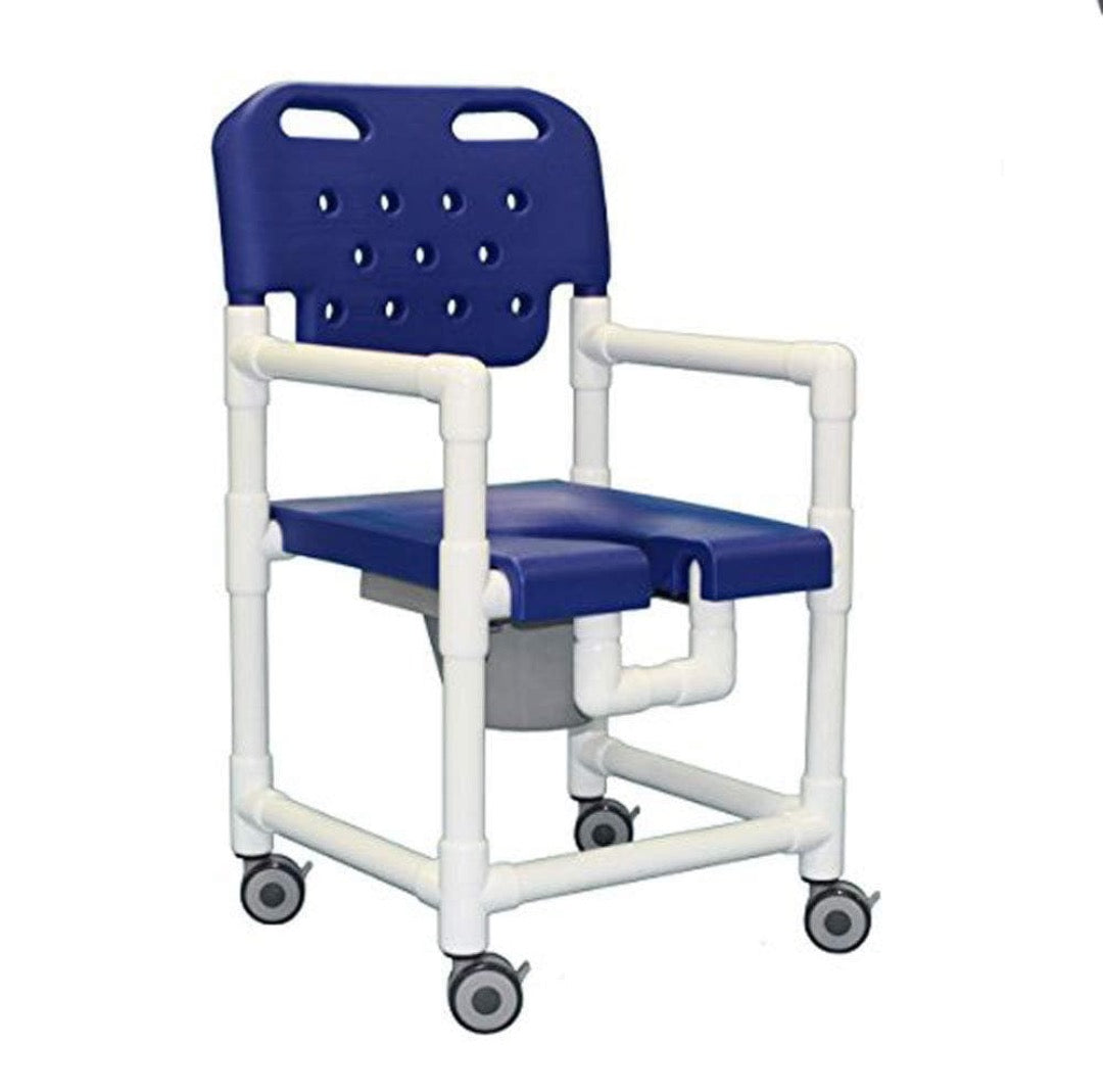 IPU Elite PVC Rolling Shower Chair with Commode Opening - primehubstore.shop PVC Shower Chairs