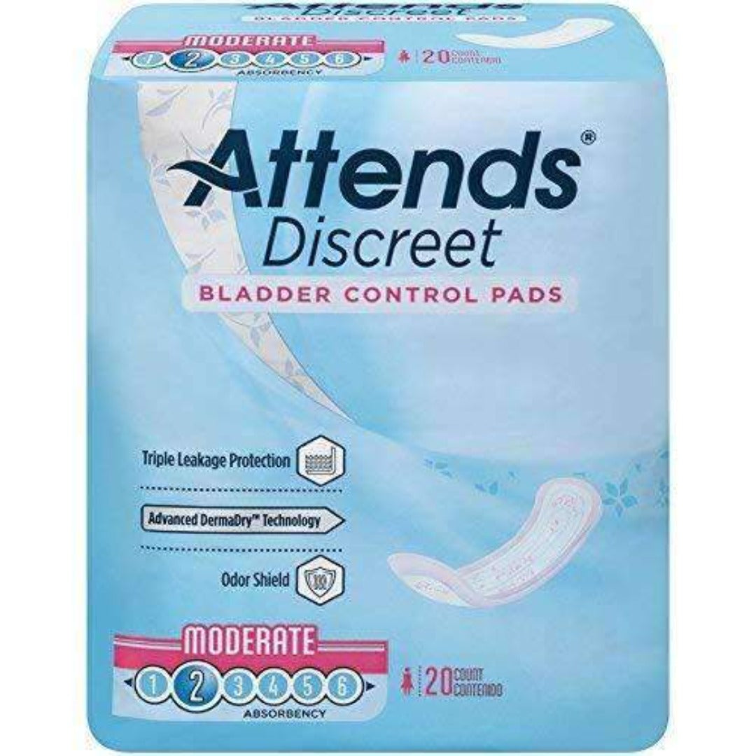 Attends Discreet Bladder Control Pads - Moderate Absorbency Liner Pads -Case of 200 - primehubstore.shop Incontinence