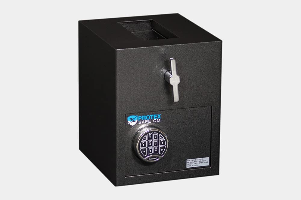 Protex Mini Rotary Hopper Depository Safe with Drop Slot and Electronic Keypad RD-1612 - primehubstore.shop Security Safes