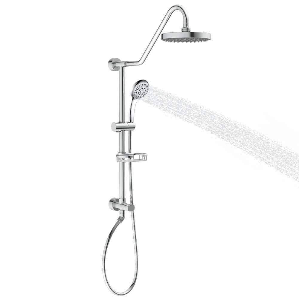 Pulse ShowerSpas Kauai III Shower System with 8" Rain Showerhead, 5-Function Hand Shower, Adjustable Slide Bar and Soap Dish - primehubstore.shop Shower Systems