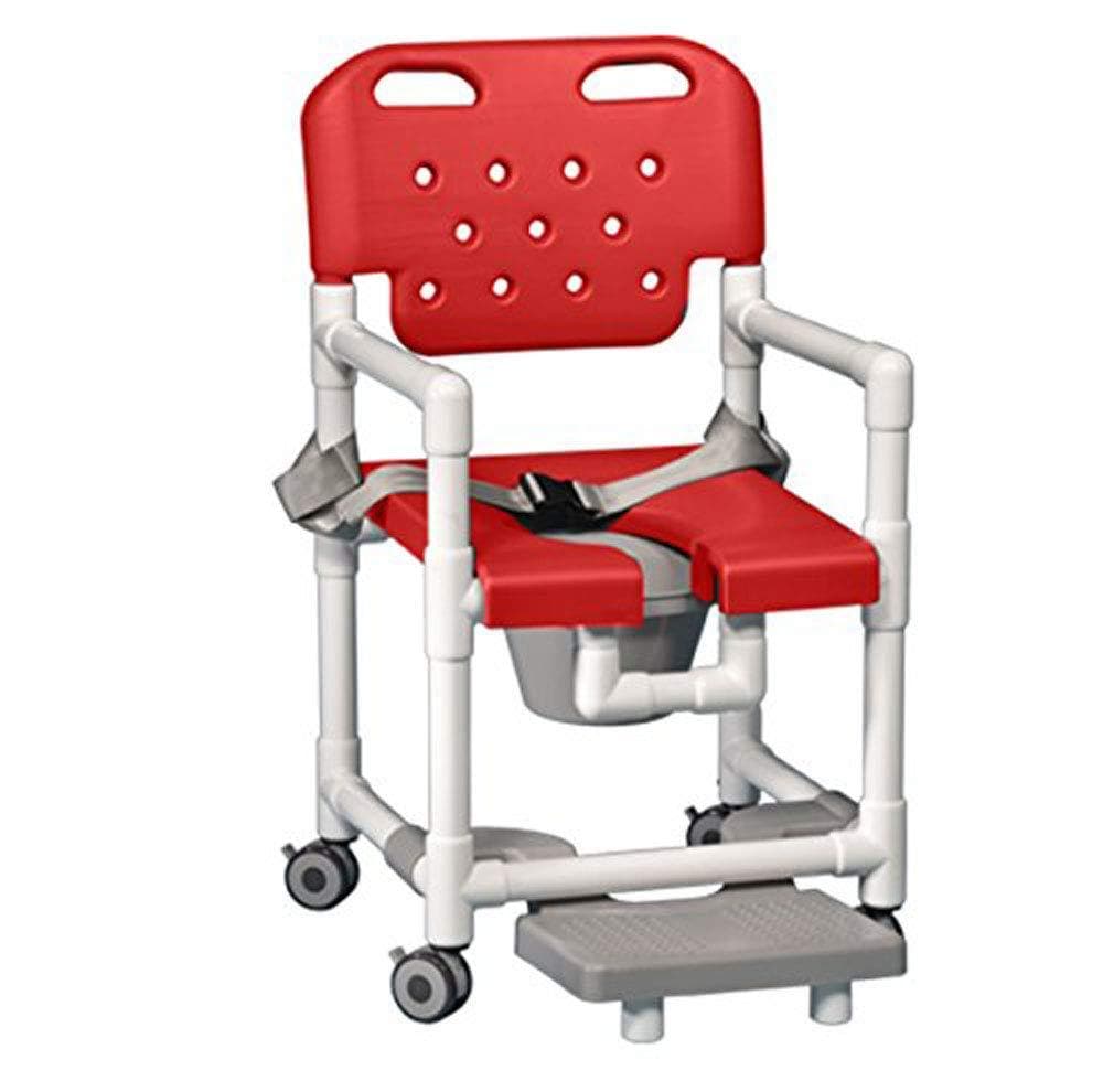 IPU Elite PVC Shower Chair Commode with Footrest and Safety Belt - primehubstore.shop PVC Shower Chairs
