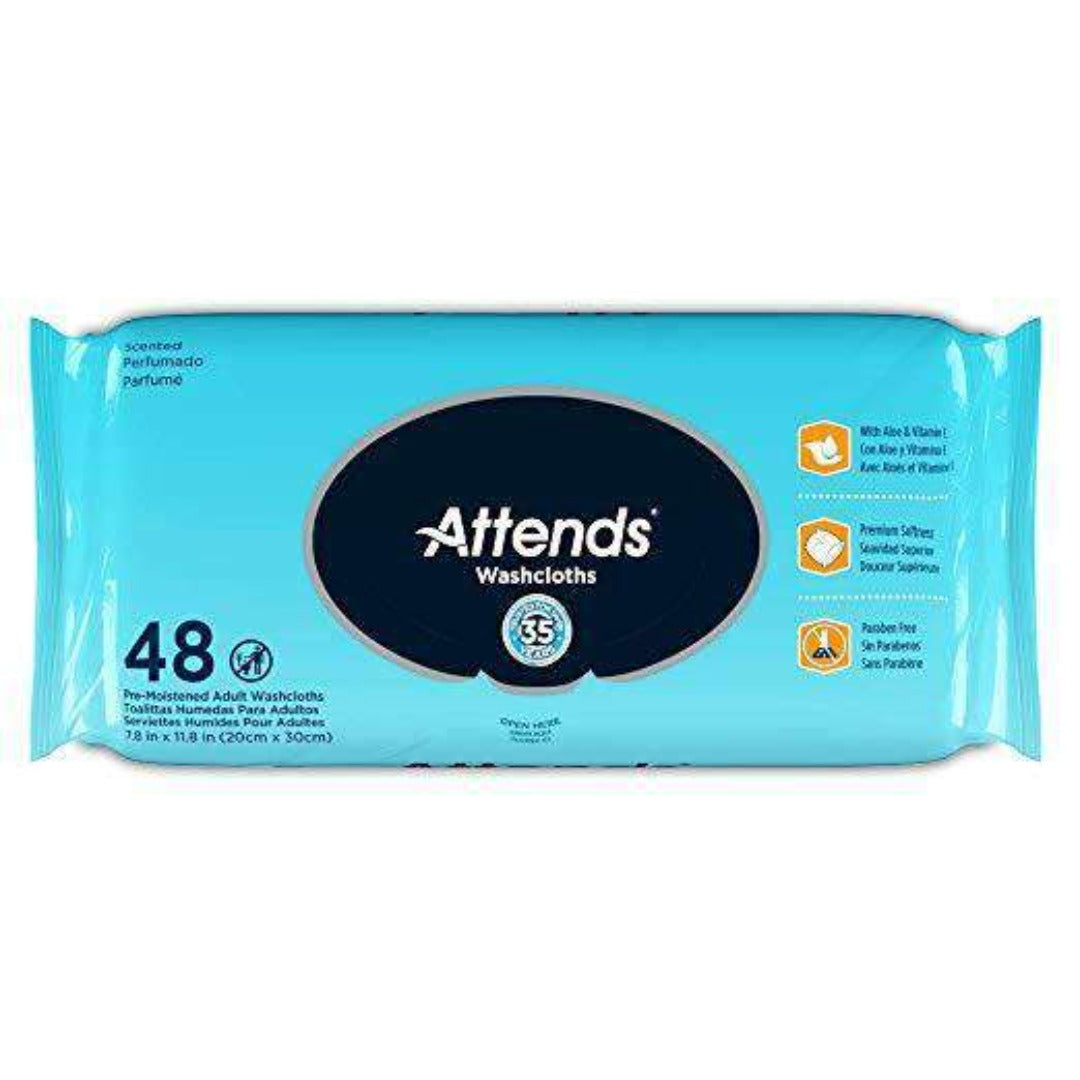 Attends Scented Hypoallergenic Washcloths for Adult Incontinence Care - Latex and Alcohol Free - Case - primehubstore.shop Incontinence