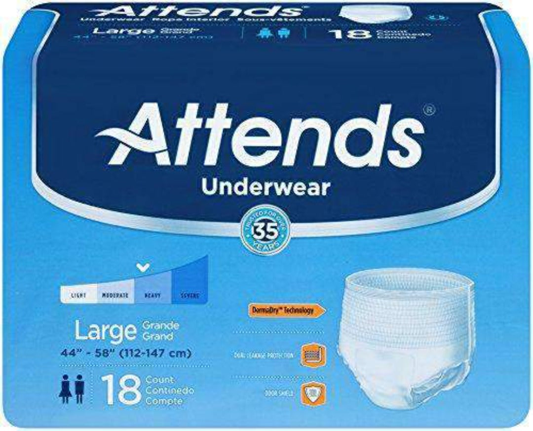 Attends Protective Underwear with DermaDry Technology for Adult Incontinence Care - Case - primehubstore.shop Incontinence