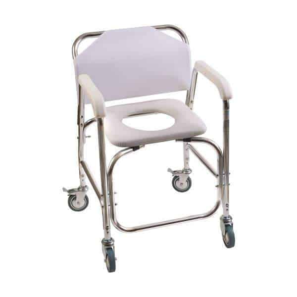 DMI Rolling Shower Padded Transport Chair with Commode Opening - primehubstore.shop Commodes