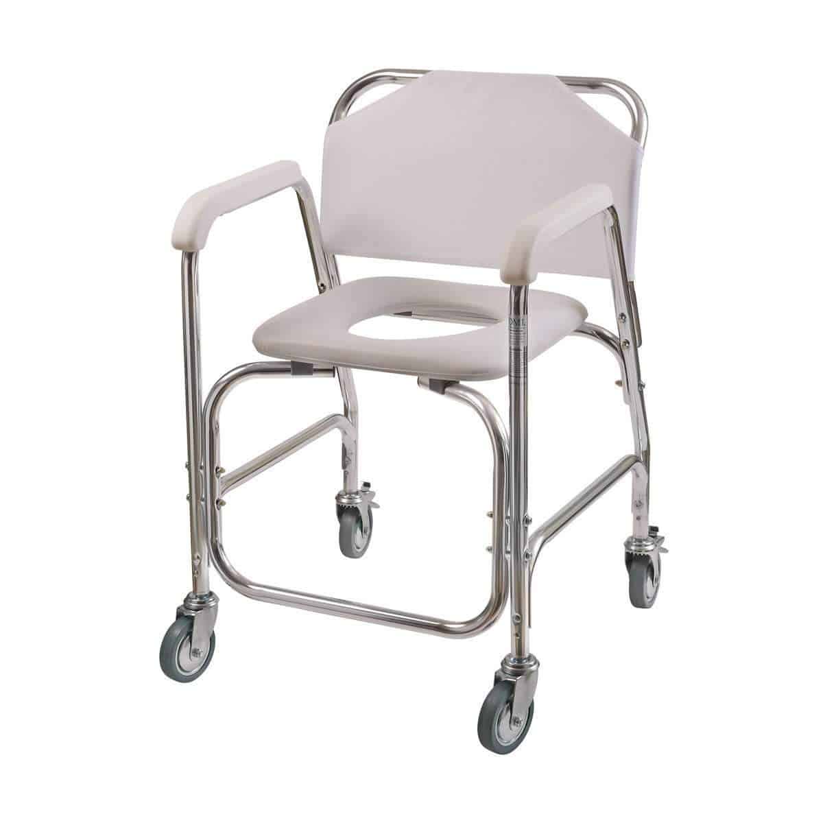 DMI Rolling Shower Padded Transport Chair with Commode Opening - primehubstore.shop Commodes