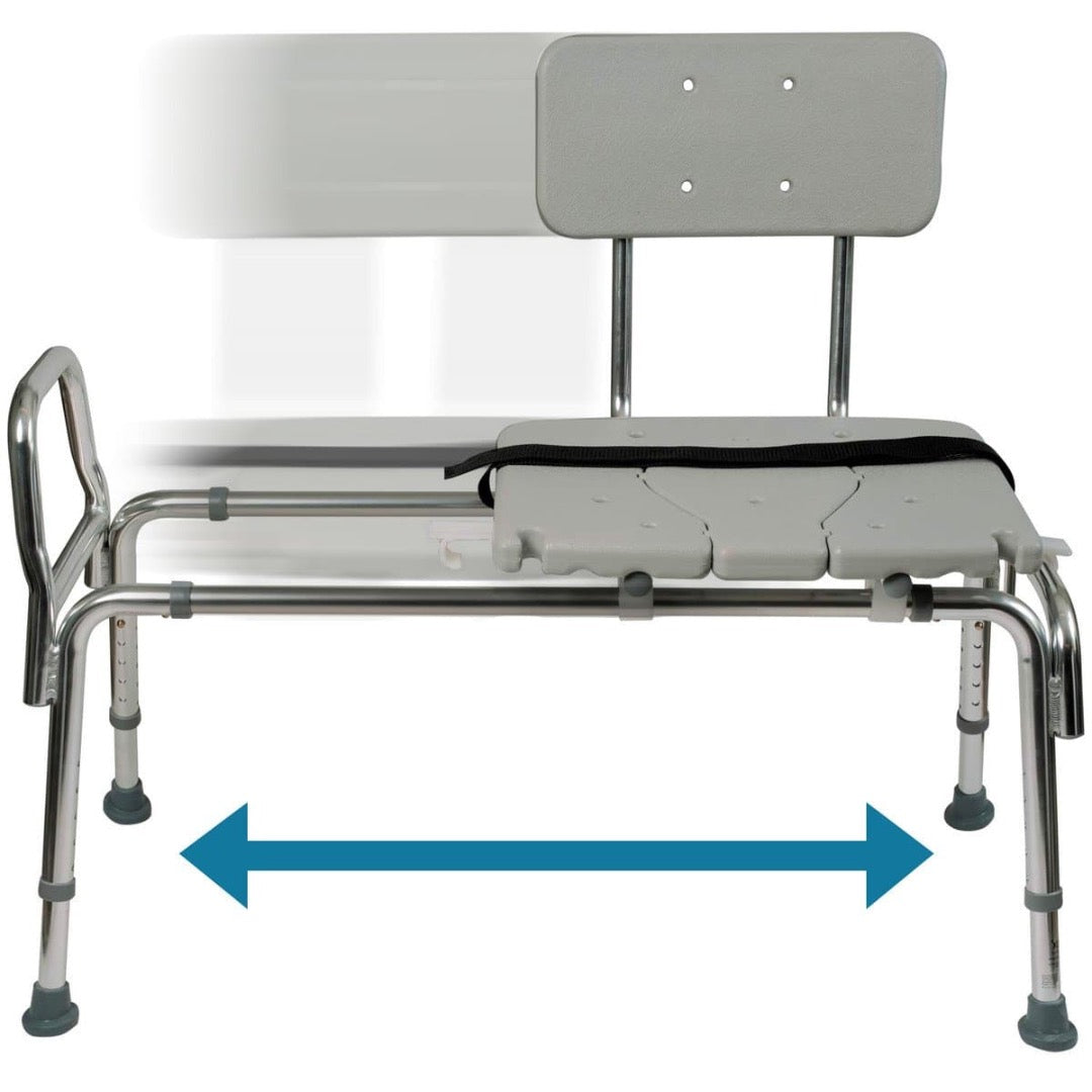DMI® Sliding Bariatric Transfer Shower Bench with Cut-Out Seat - primehubstore.shop Shower Benches