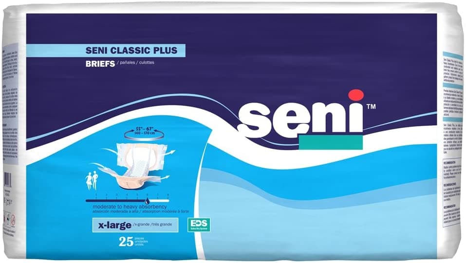 Seni Classic Plus Unisex Briefs - Heavy Absorbency - Case of 100 - primehubstore.shop Briefs