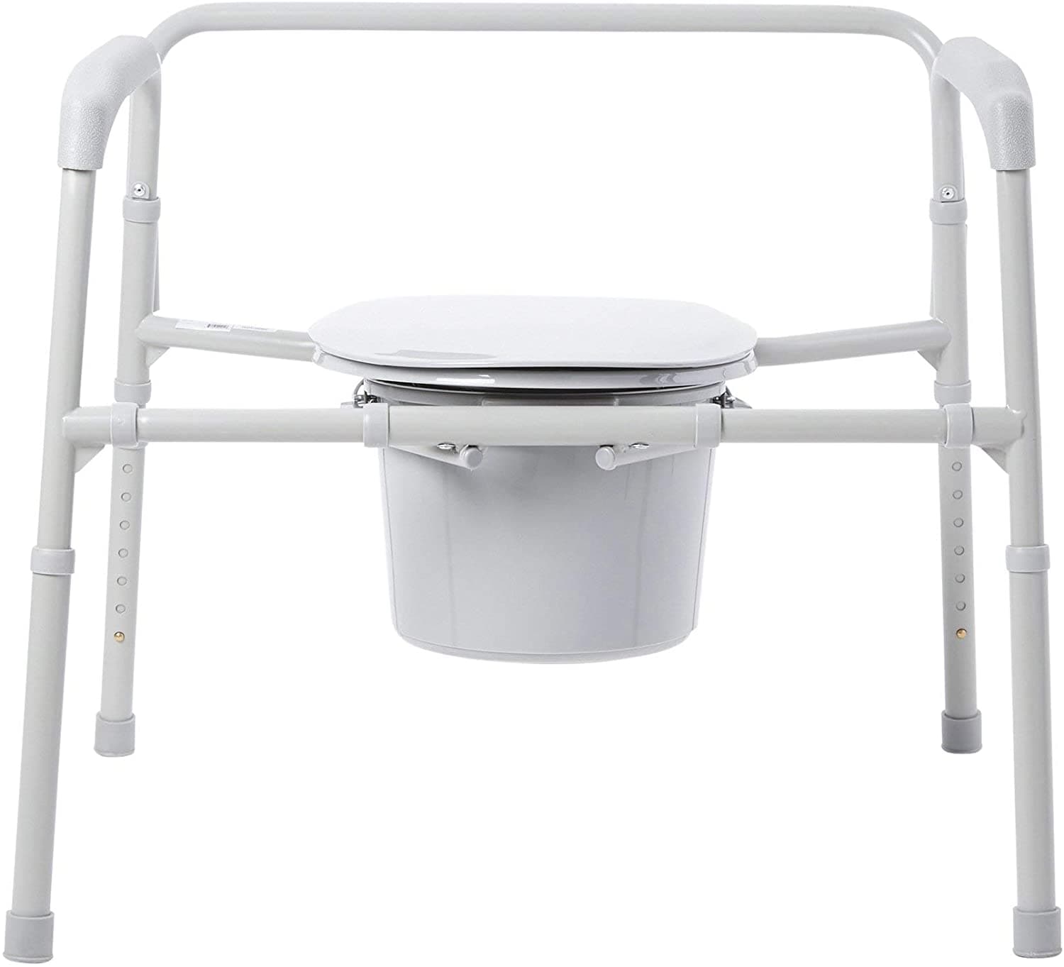 McKesson Bariatric Folding Steel Bedside Commode Chair with Fixed Arms - primehubstore.shop Commodes