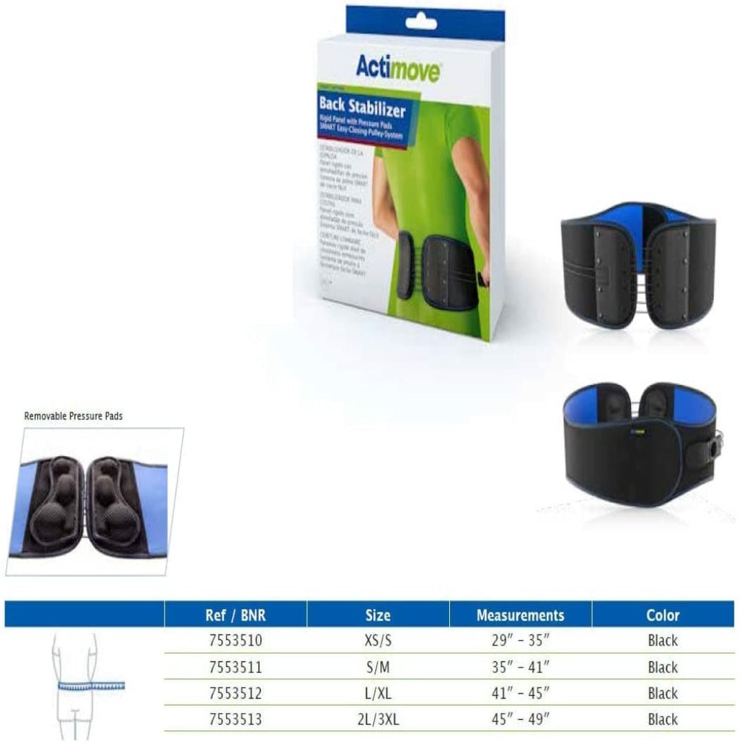 Actimove Back Support Rigid Panel - Pressure Pads & Easy-Closing-Pulley-System - primehubstore.shop Back Support